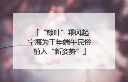 “粽叶”乘风起 宁海为千年端午民俗植入“新姿势”