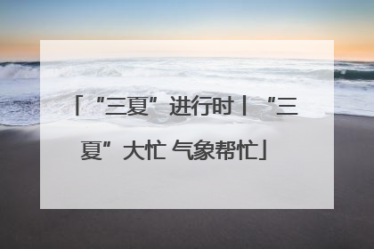 “三夏”进行时丨“三夏”大忙 气象帮忙