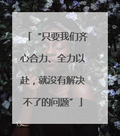 “只要我们齐心合力、全力以赴，就没有解决不了的问题”