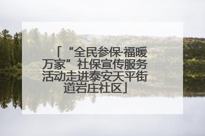 “全民参保·福暖万家”社保宣传服务活动走进泰安天平街道岩庄社区