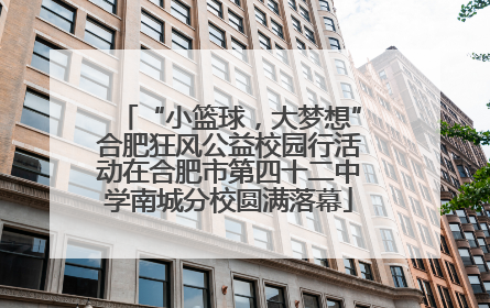 “小篮球，大梦想”合肥狂风公益校园行活动在合肥市第四十二中学南城分校圆满落幕