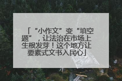 “小作文”变“填空题”，让法治在市场上生根发芽！这个地方让要素式文书入民心