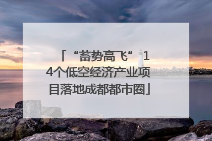 “蓄势高飞” 14个低空经济产业项目落地成都都市圈