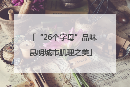 “26个字母”品味昆明城市肌理之美