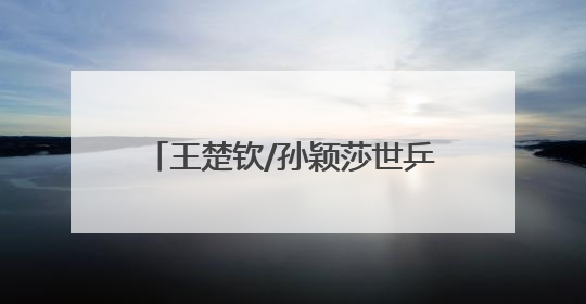 王楚钦/孙颖莎世乒赛混双“三连冠”