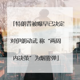 特朗普被曝早已决定对伊朗动武 称“两周内决策”为烟雾弹