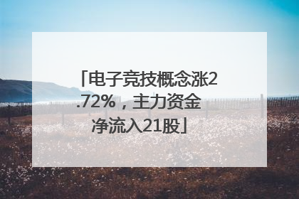 电子竞技概念涨2.72%，主力资金净流入21股