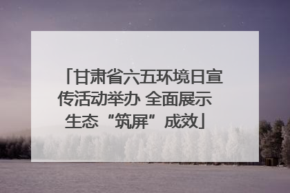 甘肃省六五环境日宣传活动举办 全面展示生态“筑屏”成效