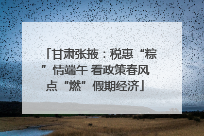 甘肃张掖：税惠“粽”情端午 看政策春风点“燃”假期经济