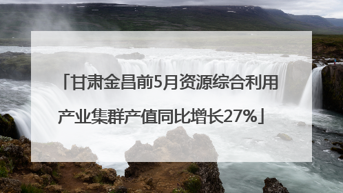 甘肃金昌前5月资源综合利用产业集群产值同比增长27%