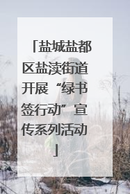 盐城盐都区盐渎街道开展“绿书签行动”宣传系列活动