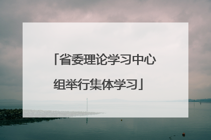 省委理论学习中心组举行集体学习