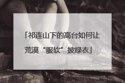 祁连山下的高台如何让荒漠“服软”披绿衣