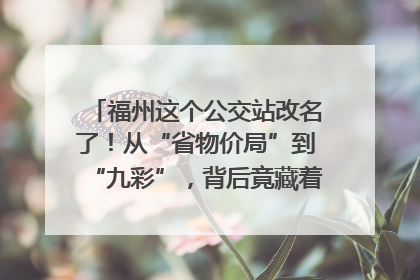 福州这个公交站改名了！从“省物价局”到“九彩”，背后竟藏着这么多故事！