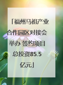 福州马祖产业合作园区对接会举办 签约项目总投资85.5亿元