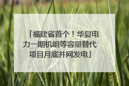 福建省首个！华夏电力一期机组等容量替代项目月底并网发电