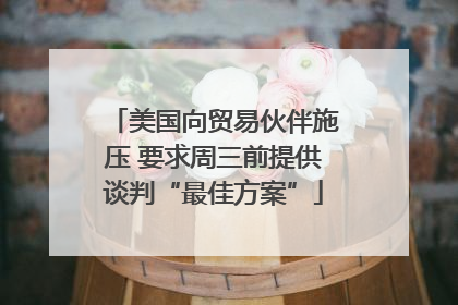 美国向贸易伙伴施压 要求周三前提供谈判“最佳方案”