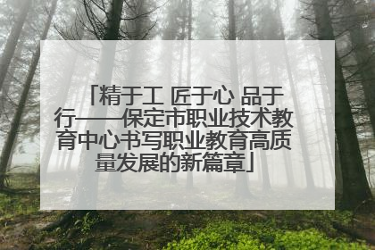 精于工 匠于心 品于行——保定市职业技术教育中心书写职业教育高质量发展的新篇章