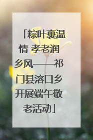 粽叶裹温情 孝老润乡风——祁门县溶口乡开展端午敬老活动