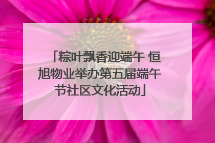 粽叶飘香迎端午 恒旭物业举办第五届端午节社区文化活动