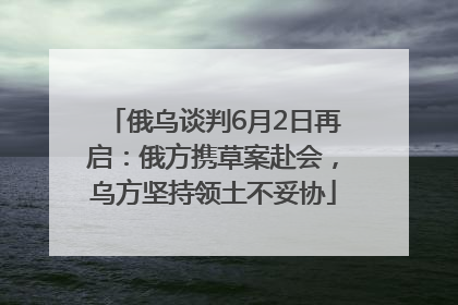俄乌谈判6月2日再启：俄方携草案赴会，乌方坚持领土不妥协