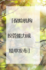 保险机构投管能力成绩单发布