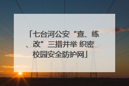 七台河公安“查、练、改”三措并举 织密校园安全防护网