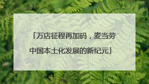 万店征程再加码，麦当劳中国本土化发展的新纪元