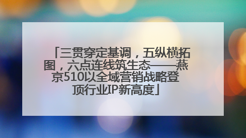 三贯穿定基调，五纵横拓图，六点连线筑生态——燕京510以全域营销战略登顶行业IP新高度