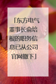 东方电气董事长俞培根的职务信息已从公司官网撤下