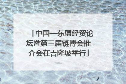 中国—东盟经贸论坛暨第三届链博会推介会在吉隆坡举行