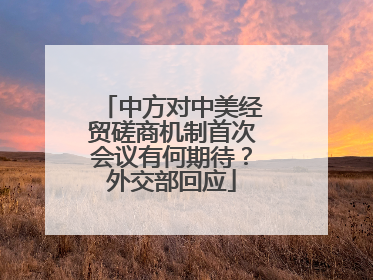 中方对中美经贸磋商机制首次会议有何期待？外交部回应