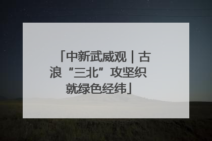 中新武威观｜古浪“三北”攻坚织就绿色经纬