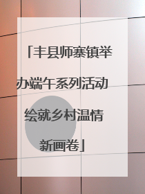 丰县师寨镇举办端午系列活动 绘就乡村温情新画卷