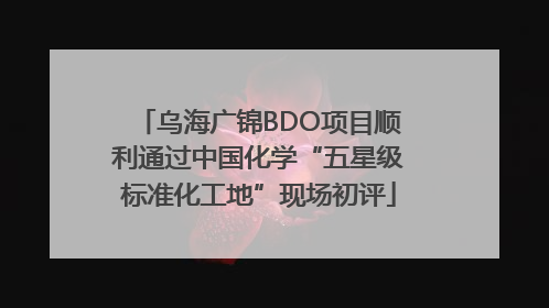 乌海广锦BDO项目顺利通过中国化学“五星级标准化工地”现场初评