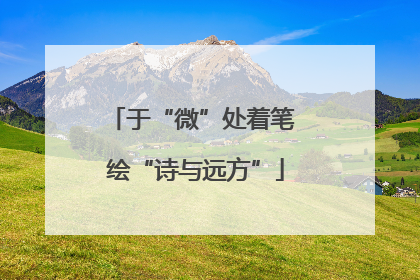 于“微”处着笔 绘“诗与远方”