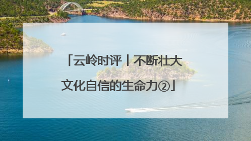 云岭时评丨不断壮大文化自信的生命力②