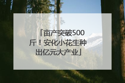 亩产突破500斤！安化小花生种出亿元大产业