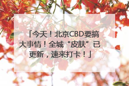 今天！北京CBD要搞大事情！全城“皮肤”已更新，速来打卡！