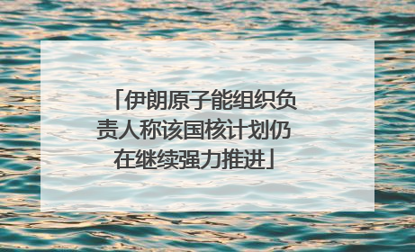 伊朗原子能组织负责人称该国核计划仍在继续强力推进