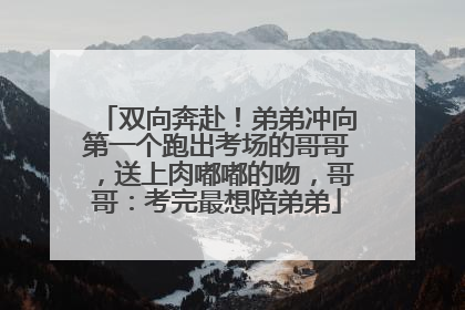 双向奔赴！弟弟冲向第一个跑出考场的哥哥，送上肉嘟嘟的吻，哥哥：考完最想陪弟弟