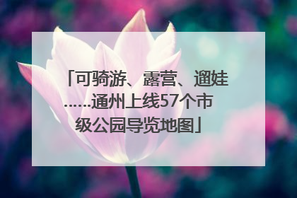 可骑游、露营、遛娃……通州上线57个市级公园导览地图