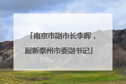 南京市副市长李晖，履新泰州市委副书记