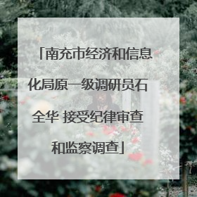 南充市经济和信息化局原一级调研员石全华 接受纪律审查和监察调查