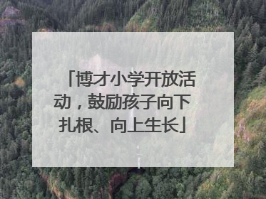 博才小学开放活动，鼓励孩子向下扎根、向上生长