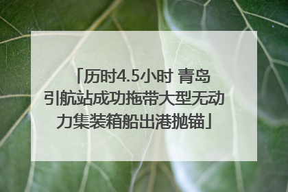 历时4.5小时 青岛引航站成功拖带大型无动力集装箱船出港抛锚