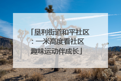 垦利街道和平社区：一米高度看社区 趣味运动伴成长