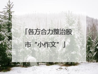 各方合力整治股市“小作文”