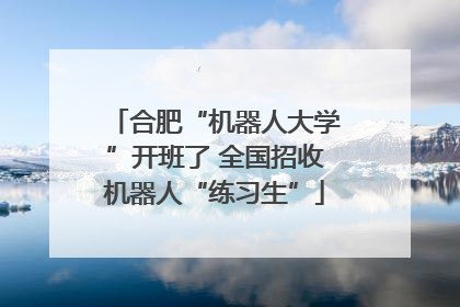 合肥“机器人大学”开班了 全国招收机器人“练习生”