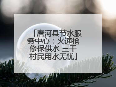 唐河县节水服务中心：火速抢修保供水 三千村民用水无忧